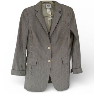 Akris Punto Striped Blazer Sz 10 Cotton Stretch